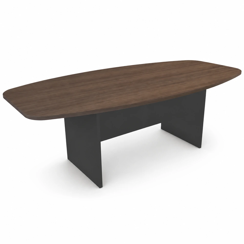 Mesa de reunião semi-oval pé painel
