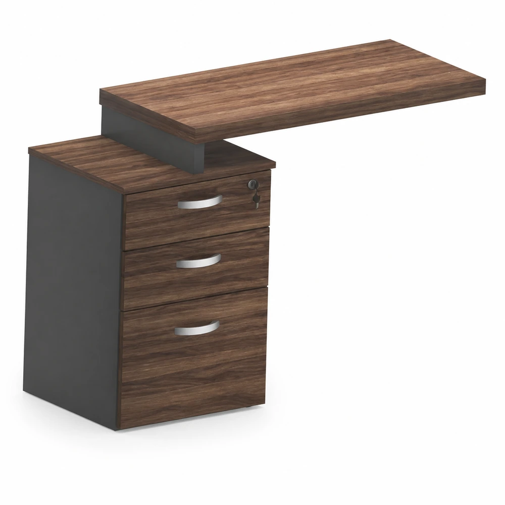 Mesa auxiliar pedestal 3 gavetas