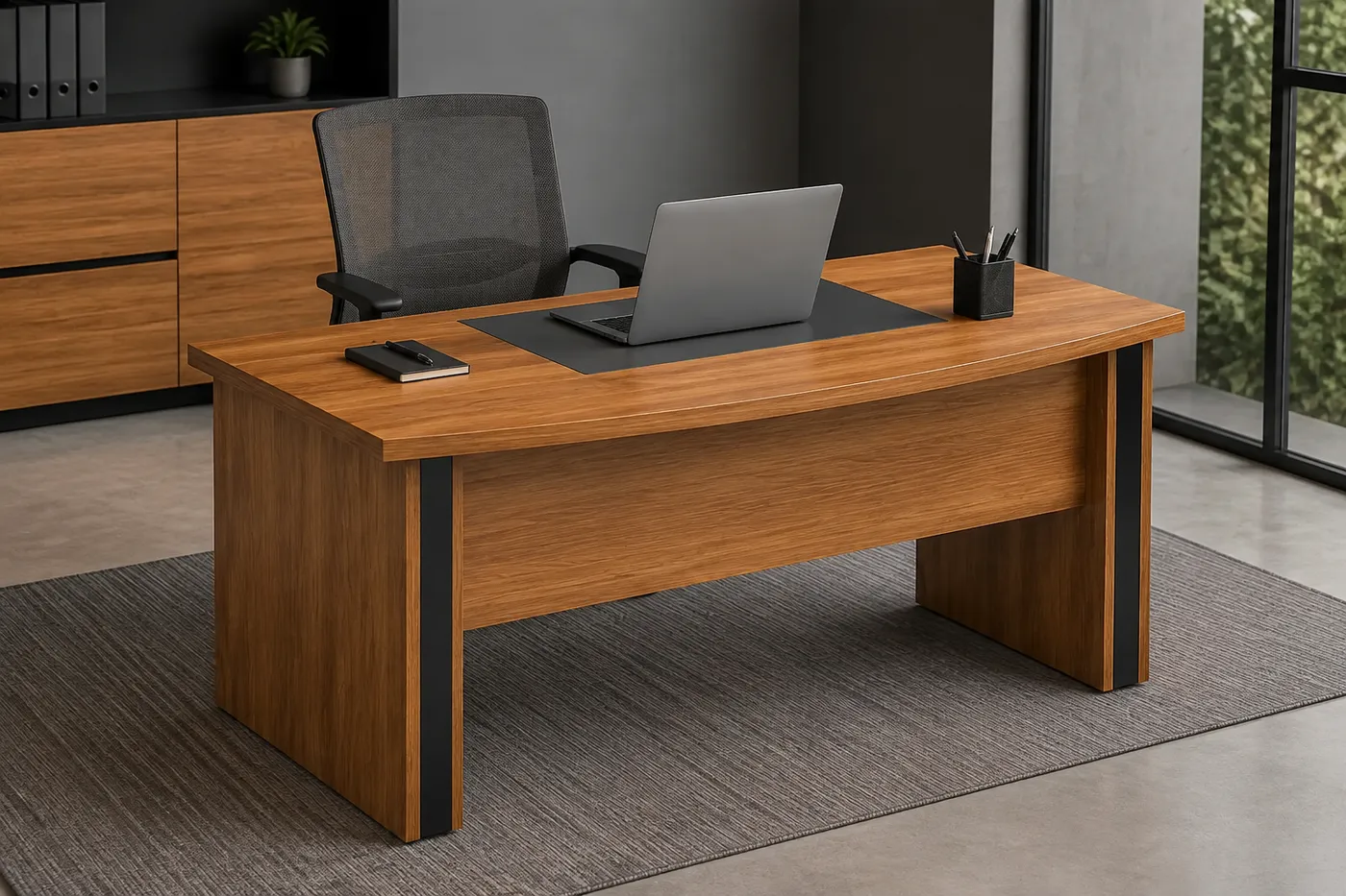 Mesa Curve Gold — aplicação em ambiente