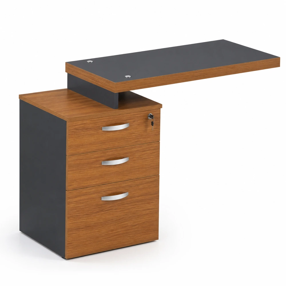 Mesa auxiliar pedestal 3 gavetas