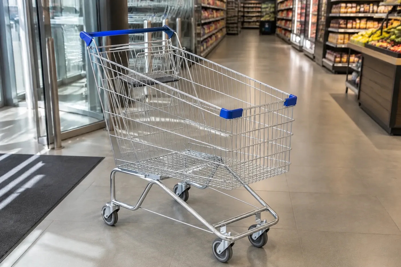 Carrinho de compras simples 210L — aplicação em ambiente